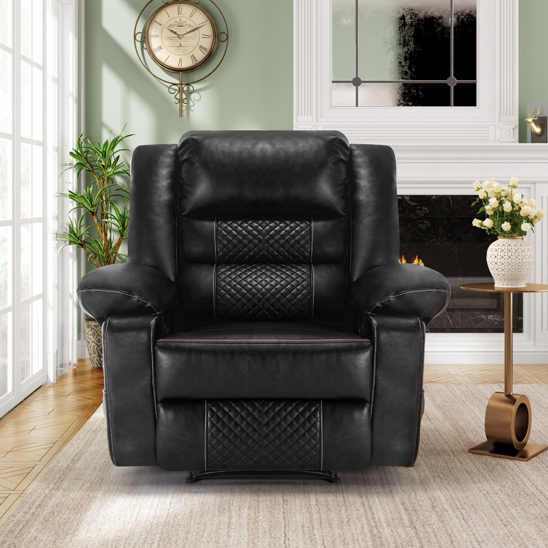 Breathable Leather Massage Recliner Chair Manual Living Room Reclining Sofa gallery