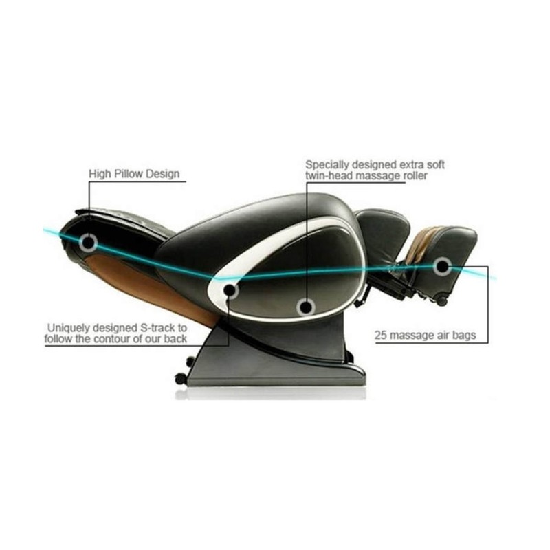 Osaki OS-4000T Zero Gravity Computer Body Scan Reclining Massage Chair, Black gallery