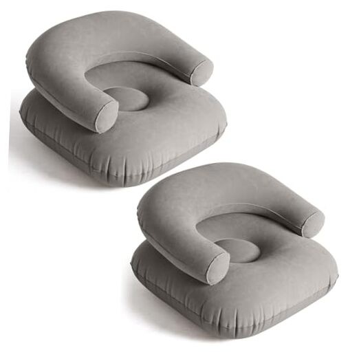 Pcs Inflatable Lounge Chair Deck Chair Lazy Sofa, Blow Up, Folding, 2 Dark Grey gallery