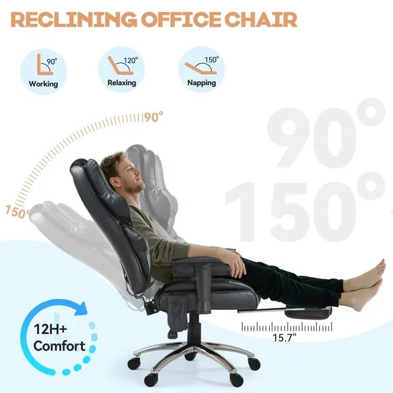 Vibrate Massage & Heating Office Chair with Foot Rest, Executive Office Chair gallery