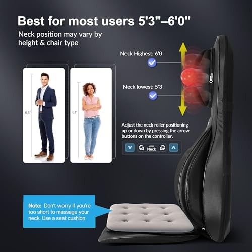 Shiatsu Neck Back Massager with Heat,2D/3D Massage Chair Pad Jet Black-app gallery
