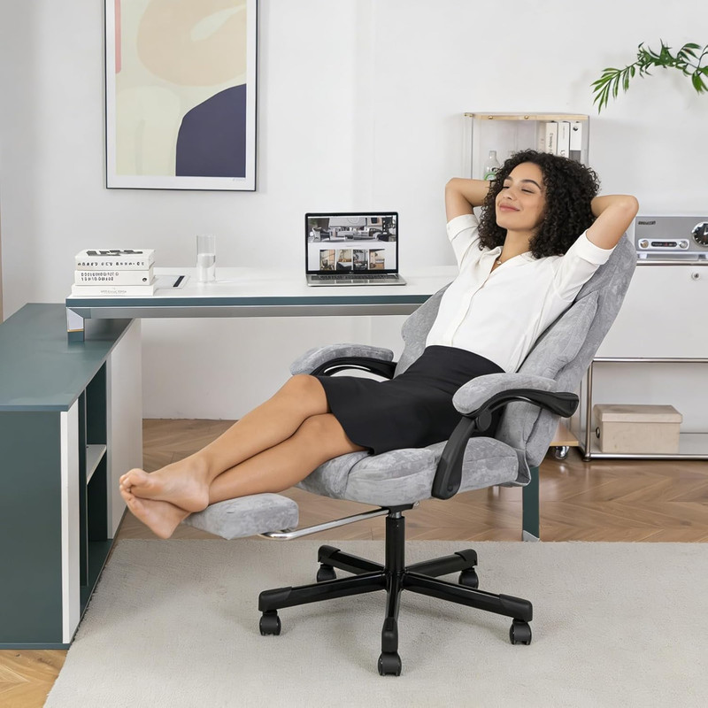 Massage Office Chair with Foot Rest,High Back & Heat 6 Vibration Points, Executi gallery