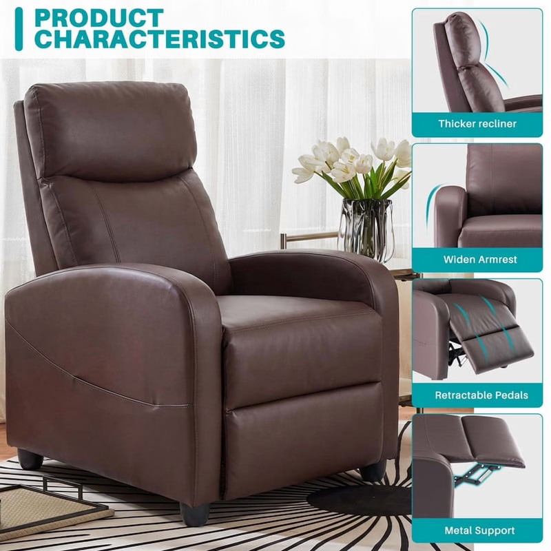 Massage Recliner Chair Adults Heat Vibration Home Theater Adjustable Lounge Sofa gallery
