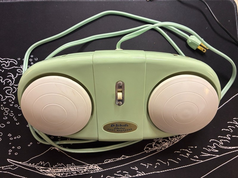 Vintage Dr. Scholl’s Electric Foot Massager Mid-Century Mint Green Collectible