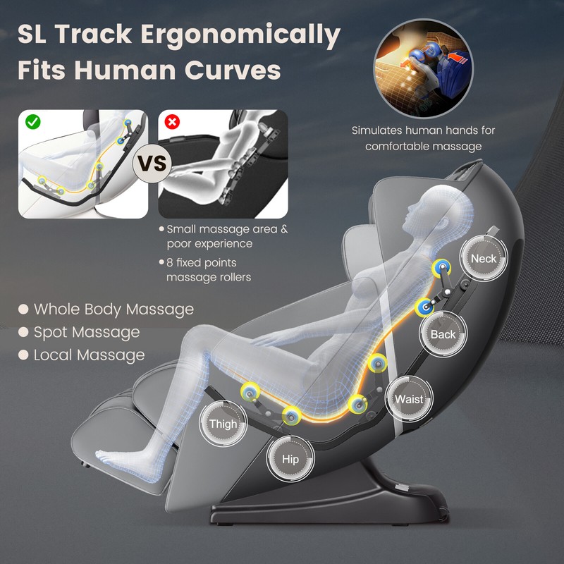 Zero Gravity SL Track Full Body Massage Chair w/ Heat Foot Roller Voice Control gallery