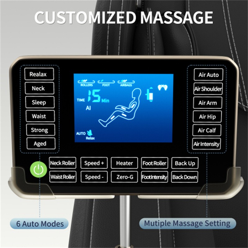 Black Full Body 3D Zero Gravity Massage Chair Recliner LCD Touch Screen Bluetoot gallery