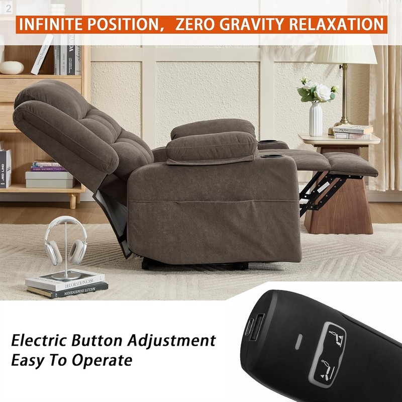Electric Power Lift Recliner Chair Sofa with Massage and Heat for Elderly USB gallery