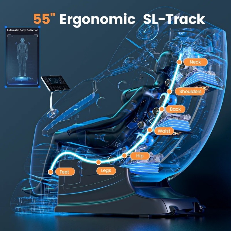 Full Body 4D Zero Gravity Massage Chair Recliner SL Track,AI Voice,Air Bags,Heat gallery
