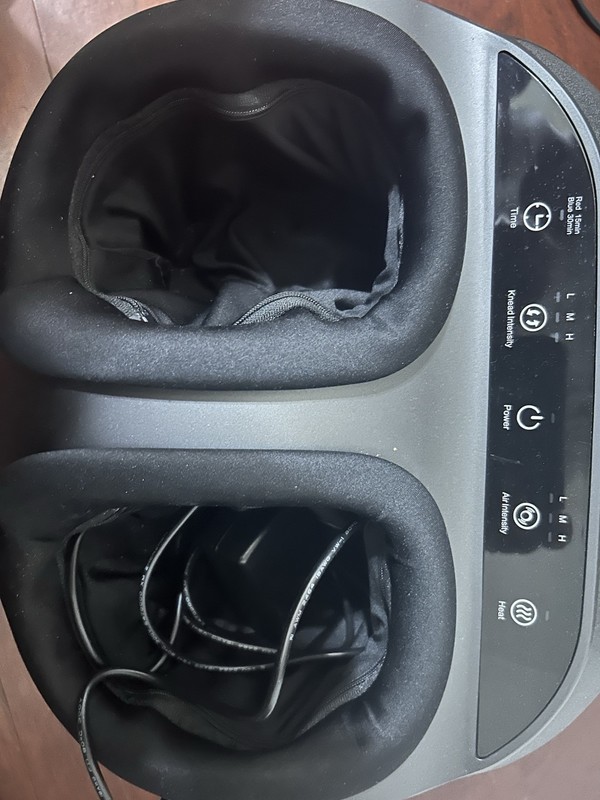 Leg Massage Machine with knead Intensity, heat, and air Intensity.