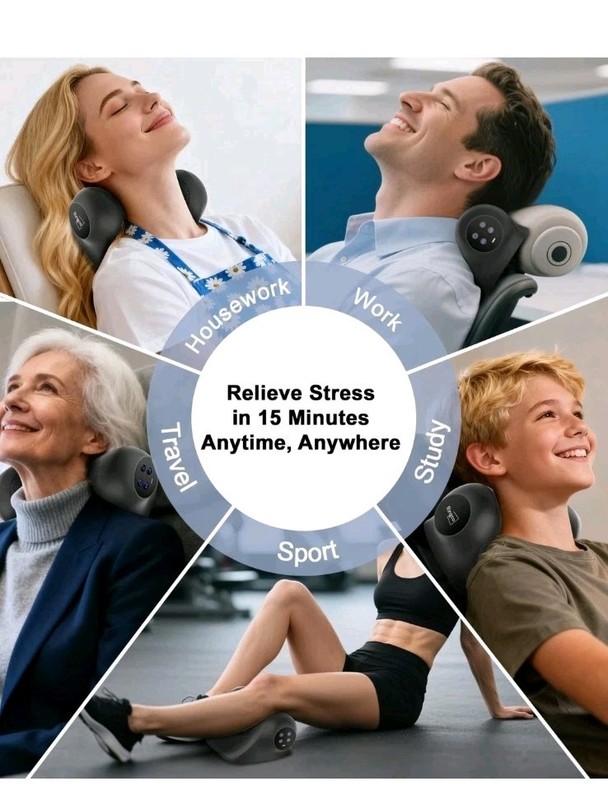 Ringco Neck Massager with Heat, Red Light & Vibration Adjustable, Heated Neck... gallery