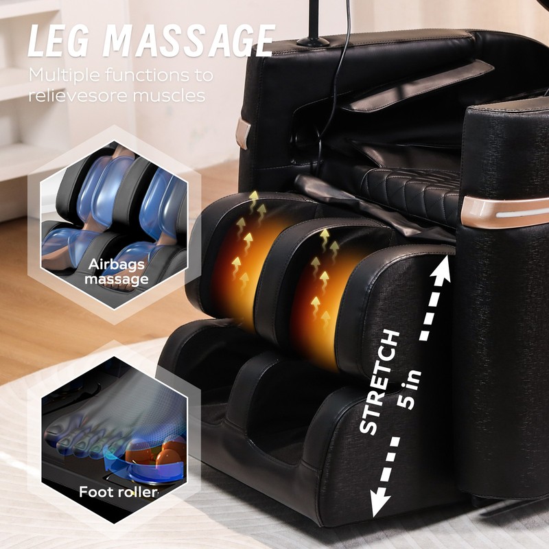Full Body Massage Chair Black Zero Gravity Shiatsu Massage recliner w/5 Modes gallery