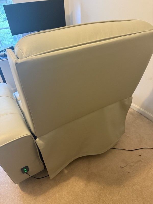 Beige Faux Leather Recliner Chair, Solid Pattern, Living Room Seating Chair gallery