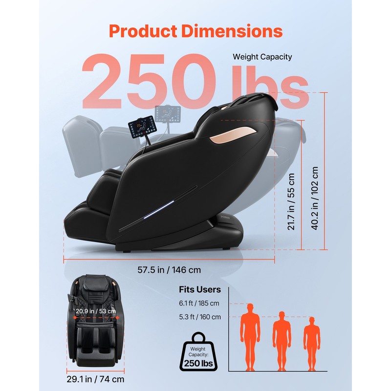 Uimoso 3D Zero-Gravity Full Body Massage Chair with Adjustable Footrest gallery