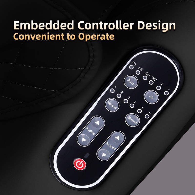 Black Zero Gravity Shiatsu Massage Chair Full Body Airbag Auto Modes Knead Tap gallery