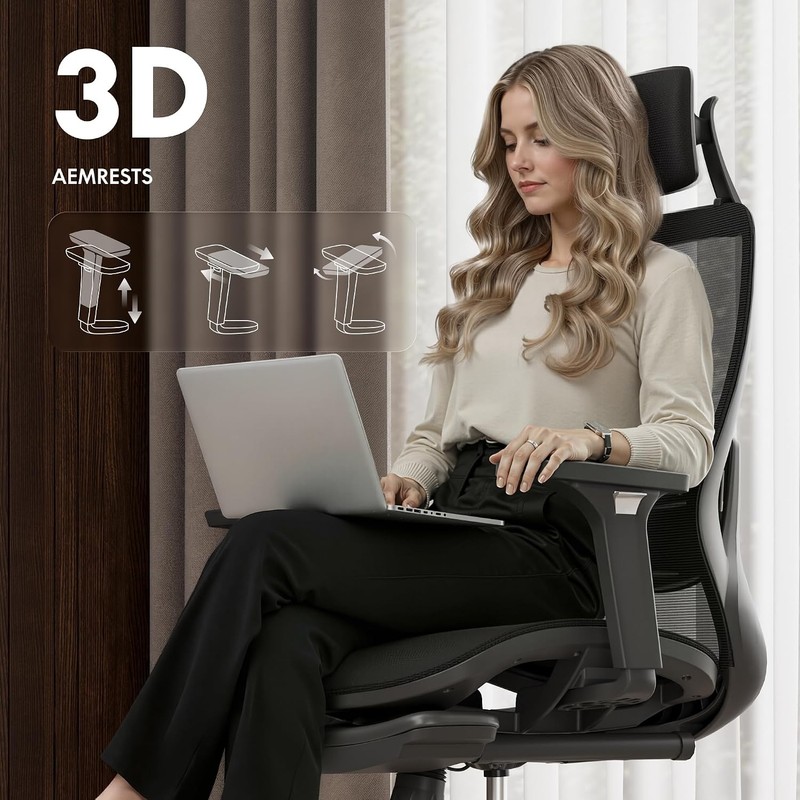 Massage Office Chair with Footrest, High Back Ergonomic Desk Chair with Adjustab gallery