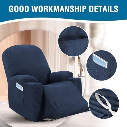 Stretch Couch Cover Electric Power Lift Recliner Chair Slipcover Fitted Navy gallery