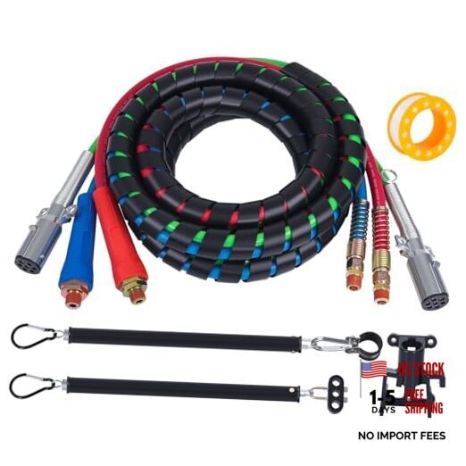 15 FT Semi Truck Air Lines Kit with 2 PCS 16″ Single 15 FT Single Spring