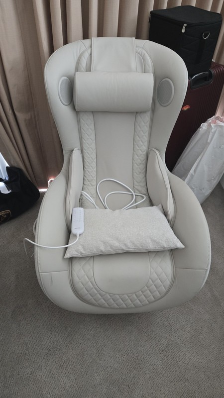 Nouhaus White Solid Massage Chair Cushion with Headrest & Ottoman Footstool gallery