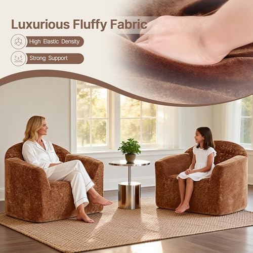 Frameless Accent Chair, Full Sponge Cloud-Like Comfy Sofa 1PCS Burnt Orange gallery