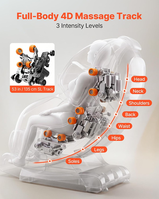 4D Zero-Gravity Full Body Massage Chair with Heating & Bluetooth for Home/Office gallery