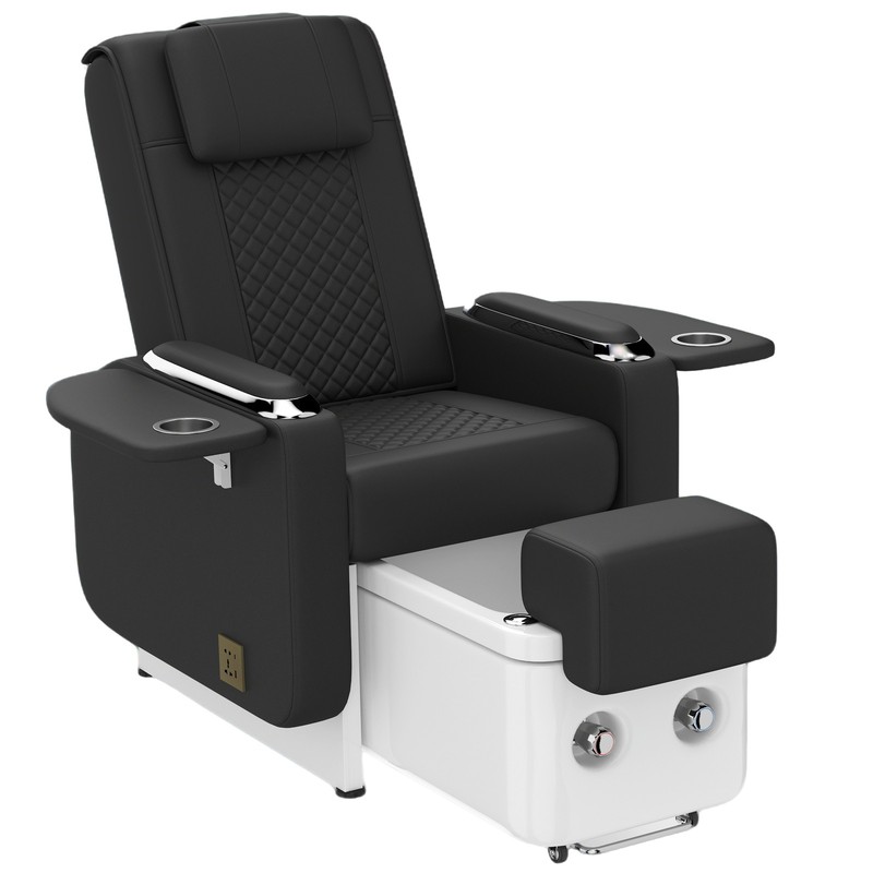 Black Manicure Chair Recliner Pedicure Station Nail Salon Back Massage,Foot Bath