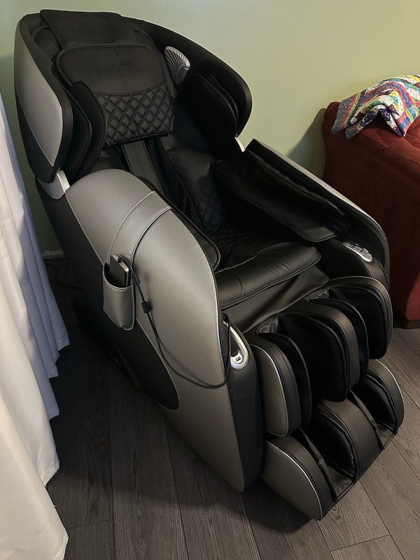 relaxe Full Body Electric Massage Chair Zero Gravity SL Track Heated Black Silv… gallery