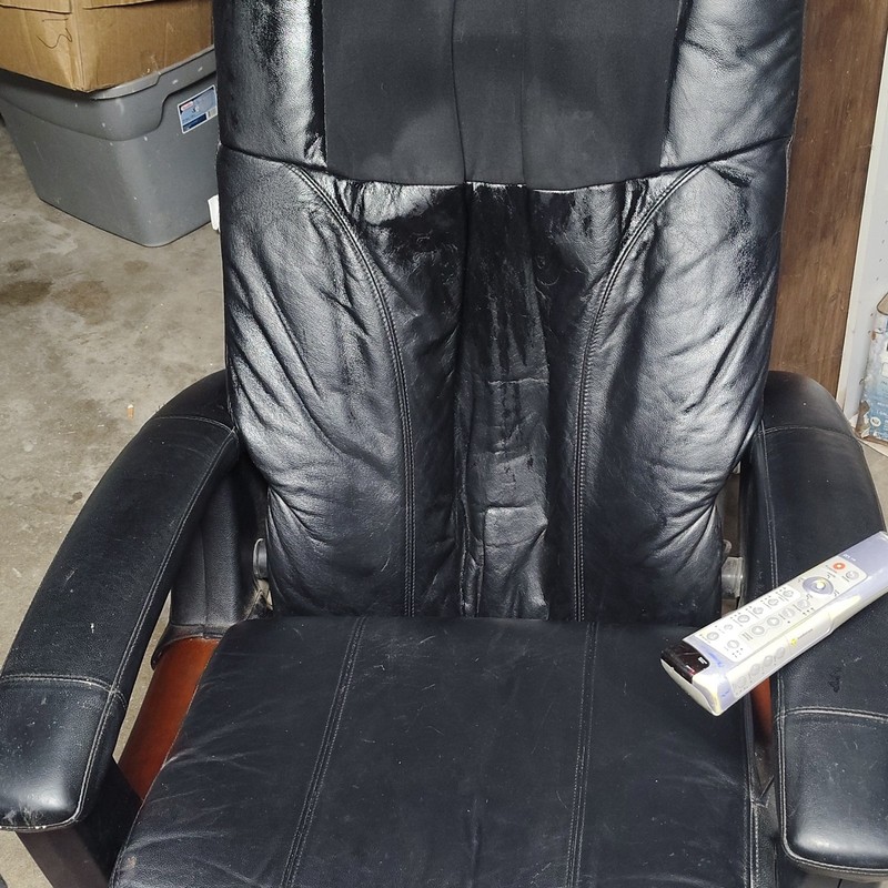 Human Touch HT-135 Black Leather Electric Massage Recliner Chair w/ Heat, Remote