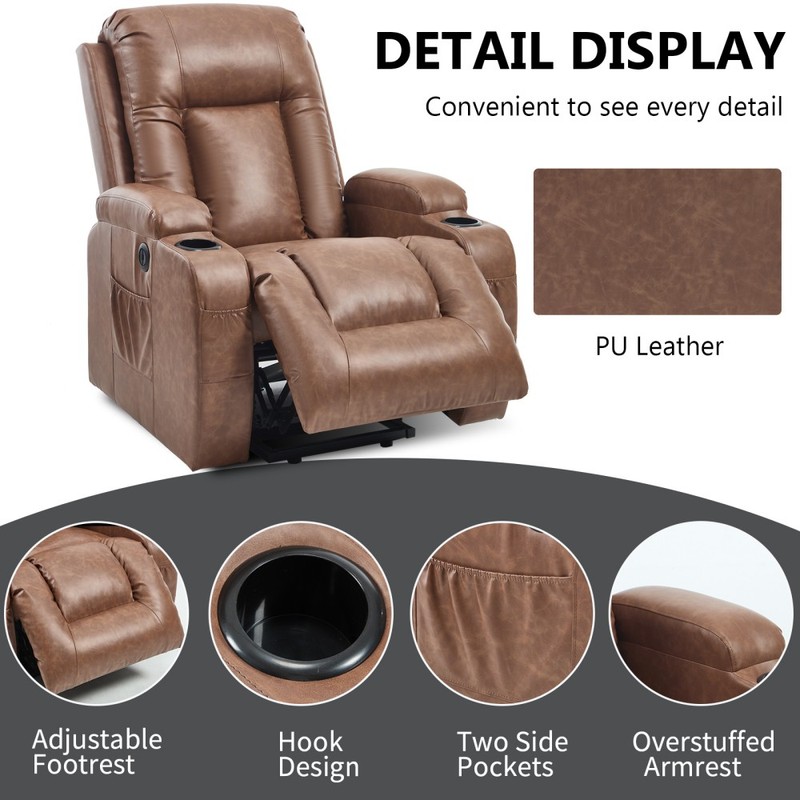 Power Lift Recliner Chair 350LBS - 8-Point Massage & Lumbar Heat,USB,for Elderly gallery