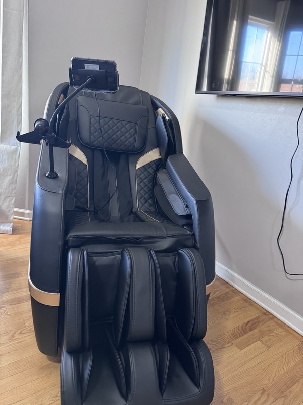 BestMassage Electric Massage Chair w/ Leg & Foot Massager, Black/Beige Solid gallery