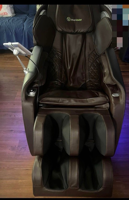Real Relax Electric Zero Gravity Heated Massage Chair Brown Faux Leather gallery