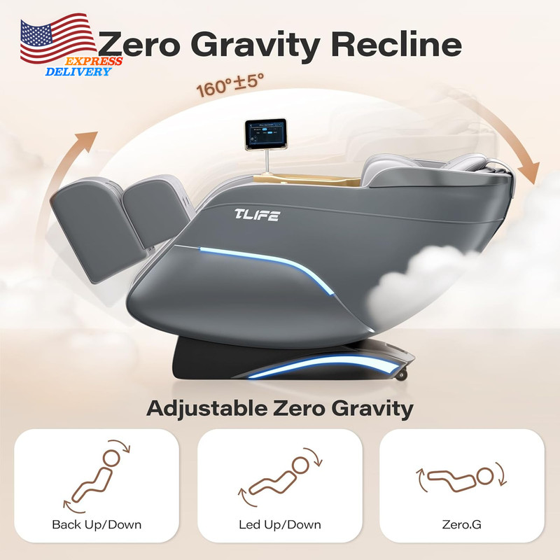 50" Sl-Track Shiatsu Massage Chair 160°Zero Gravity Recliner with Body Scan NEW gallery