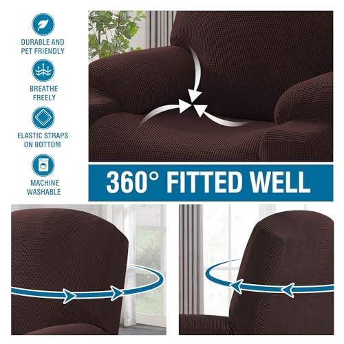 Stretch Couch Cover Electric Power Lift Recliner Chair Slipcover Chocolate gallery