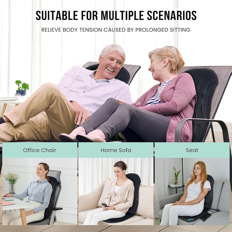 Portable Heated Back Massager - 8 Vibration Motors & Custom Modes for Comfort gallery