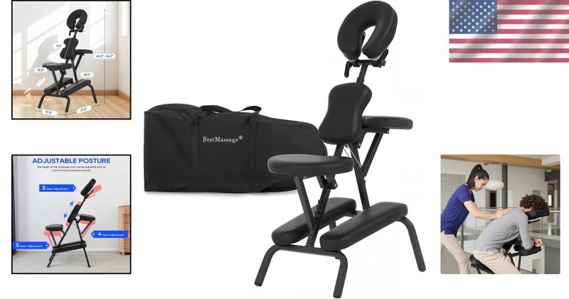 Lightweight Foldable Massage Chair with Cushion & Adjustable Face Cradle gallery