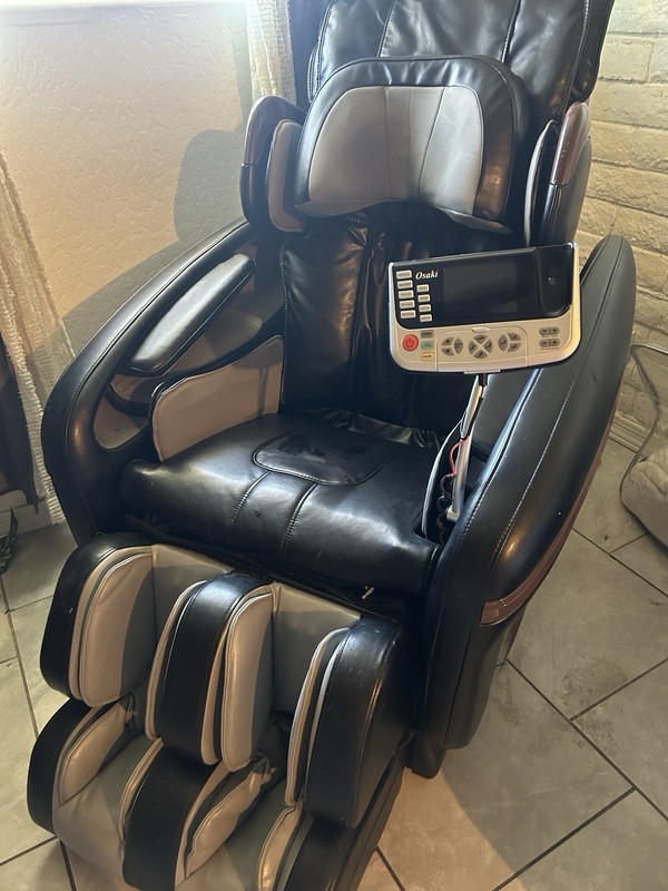 Osaki Electric Massage Chair Recliner w/ Handheld Control, Foot/Leg, Black/Gray gallery