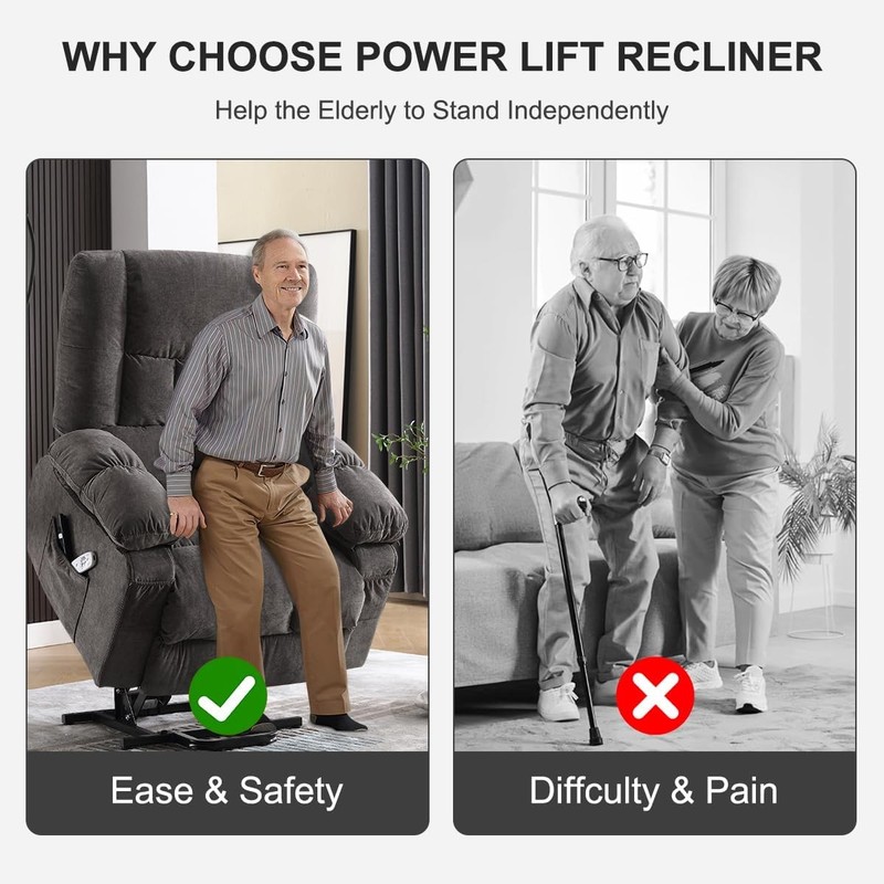 Power Lift Recliner Chair Elderly W/ Vibration Massage & Heating Functions gallery
