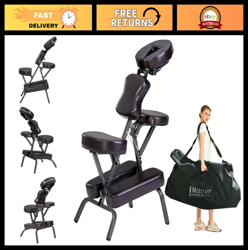 Portable Full Body Massage Chair - Lightweight, Adjustable, Folding with Carry C