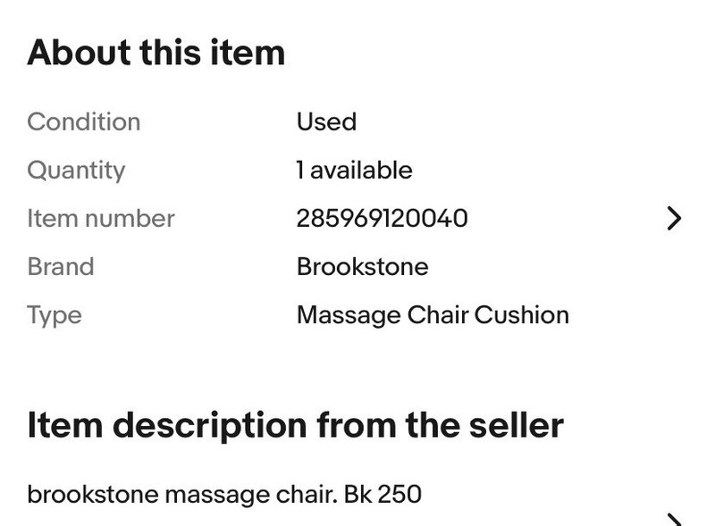 brookstone massage chair - model 250 black leather. Rarely used. Minor scratch gallery