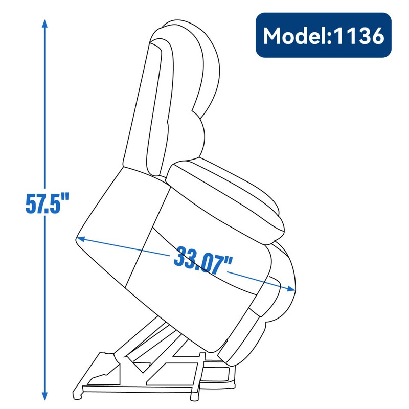 23" Seat Power Lift Recliner Chair w/ 8-Point Vibration Massage Lumbar Heating gallery