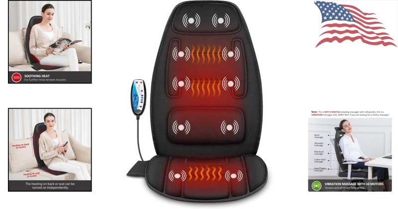 Massage Seat Cushion - Heat, Memory Foam, 10 Motors - Superior Comfort, Massage gallery