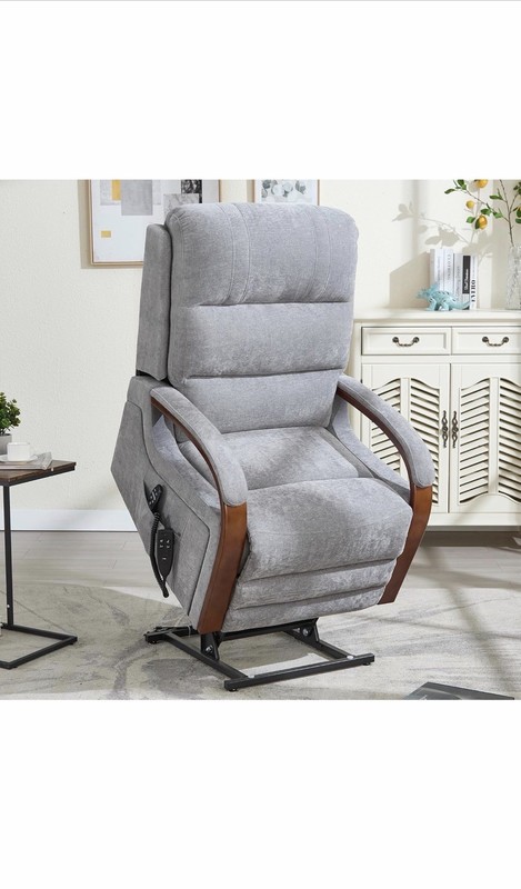 Power Lift Recliner Chair w/ Heat & Vibration Massage, Remote Control, Gray gallery