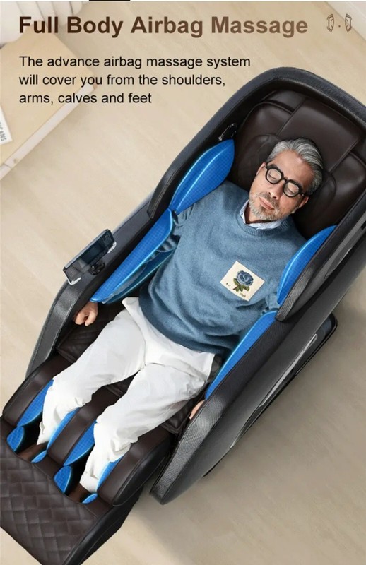 Luxury Full Body 4D Zero Gravity Massage Chair Heating Head Foot 180° Bluetooth gallery