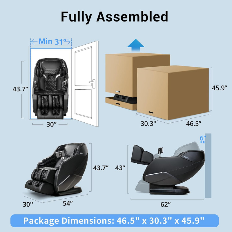 Full Body Shiatsu Massage Chair with Heat, Zero Gravity & Bluetooth Speaker gallery