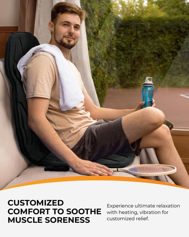 Heated Massage Chair Pad with 8 Vibration Motors, 5 Modes & 3 Intensities - Idea gallery