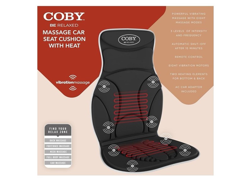 Seat Massage Cushion with Heat, 8 Vibration Motors Seat Warmer Black gallery