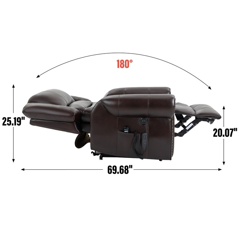 Power Lift Recliner Chair Heat Massage Dual Motor 350 LBS Faux Leather gallery
