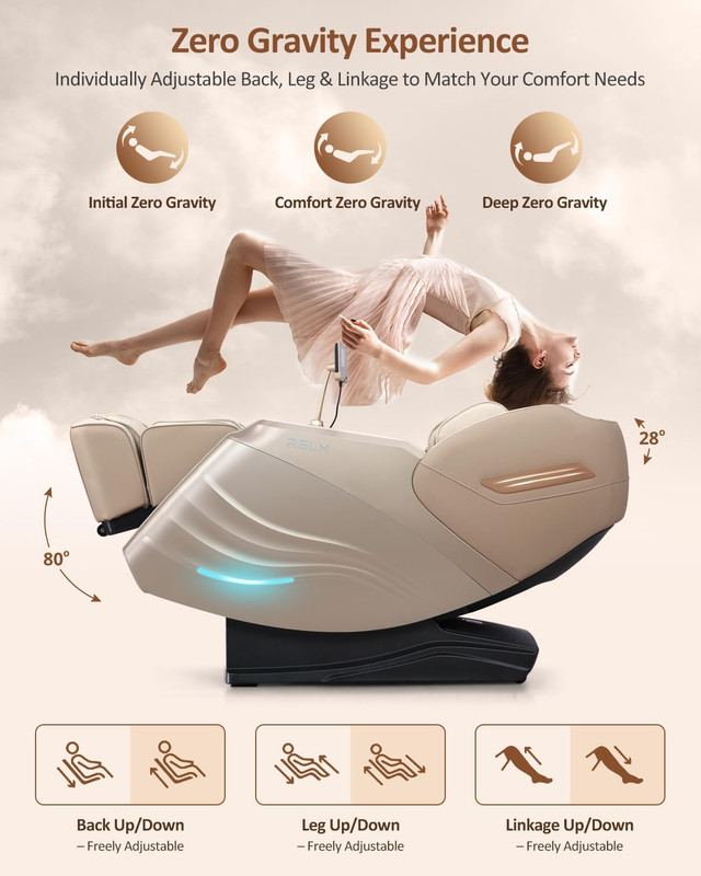 Massage Chair Full Body, 20 Modes Zero Gravity Sl-Track Shiatsu Massage Chair Bu gallery
