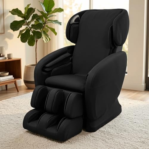 Full Body Shiatsu Massage Chair Cover Slipcover Recliner Body+Foot Black gallery