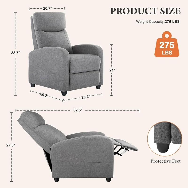 Compact Modern Recliner Chair with Massage Functionality for Ultimate Relaxation gallery