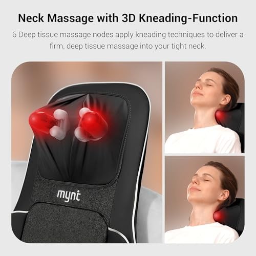 FSA Eligible HSA Approved Shiatsu Neck and Back Massager for Chair Black Gray gallery